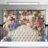 Lofaris Fresh Fancy Flowers Photography Headboard Backdrop